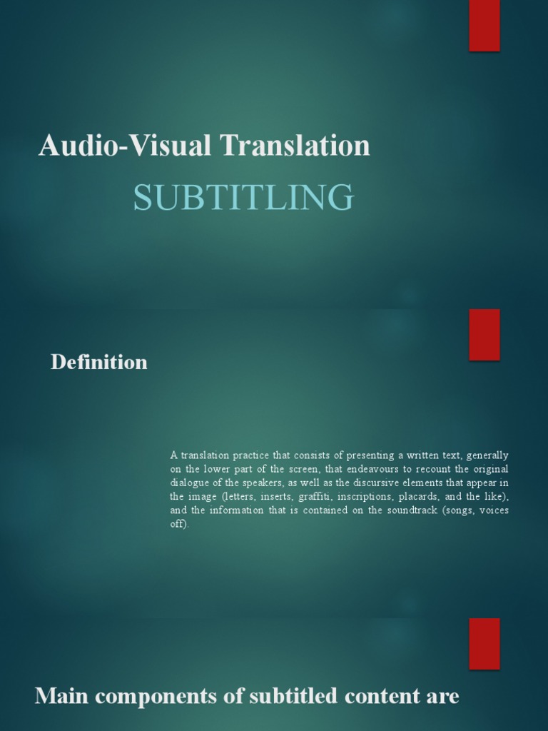 Audio Visual Translation PDF