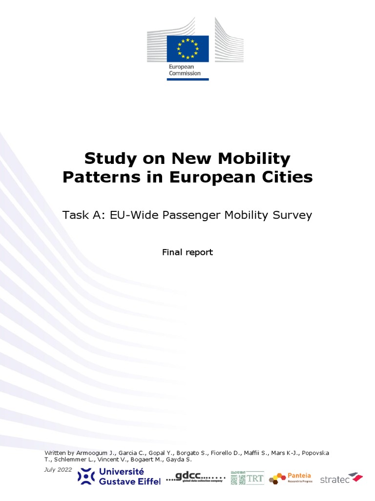 Study On New Mobility Patterns In European Cities Pdf European