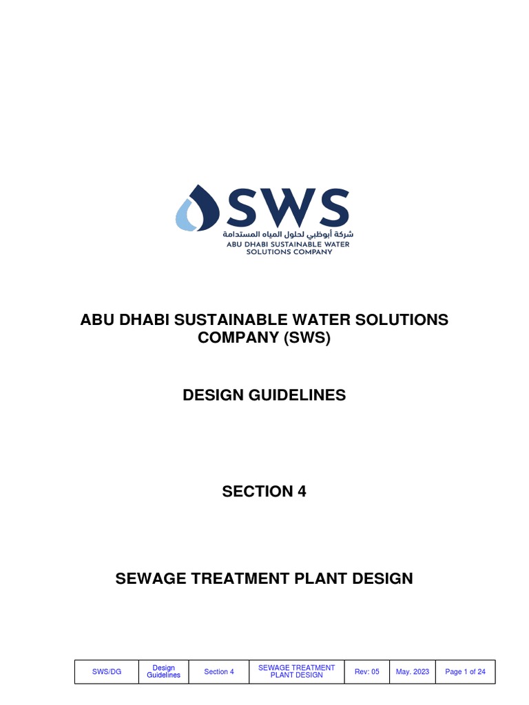 Sewage Treatment Plant Design Guidelines | PDF | Reclaimed Water ...