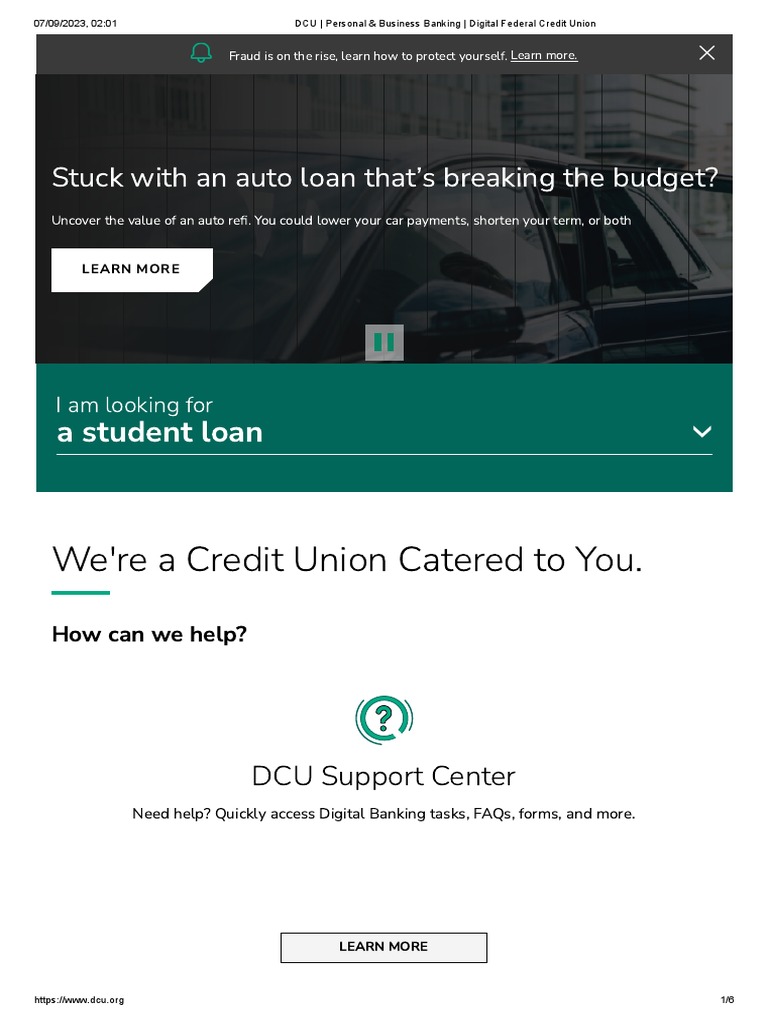 DCU Personal & Business Banking Overview | PDF | Loans | Credit