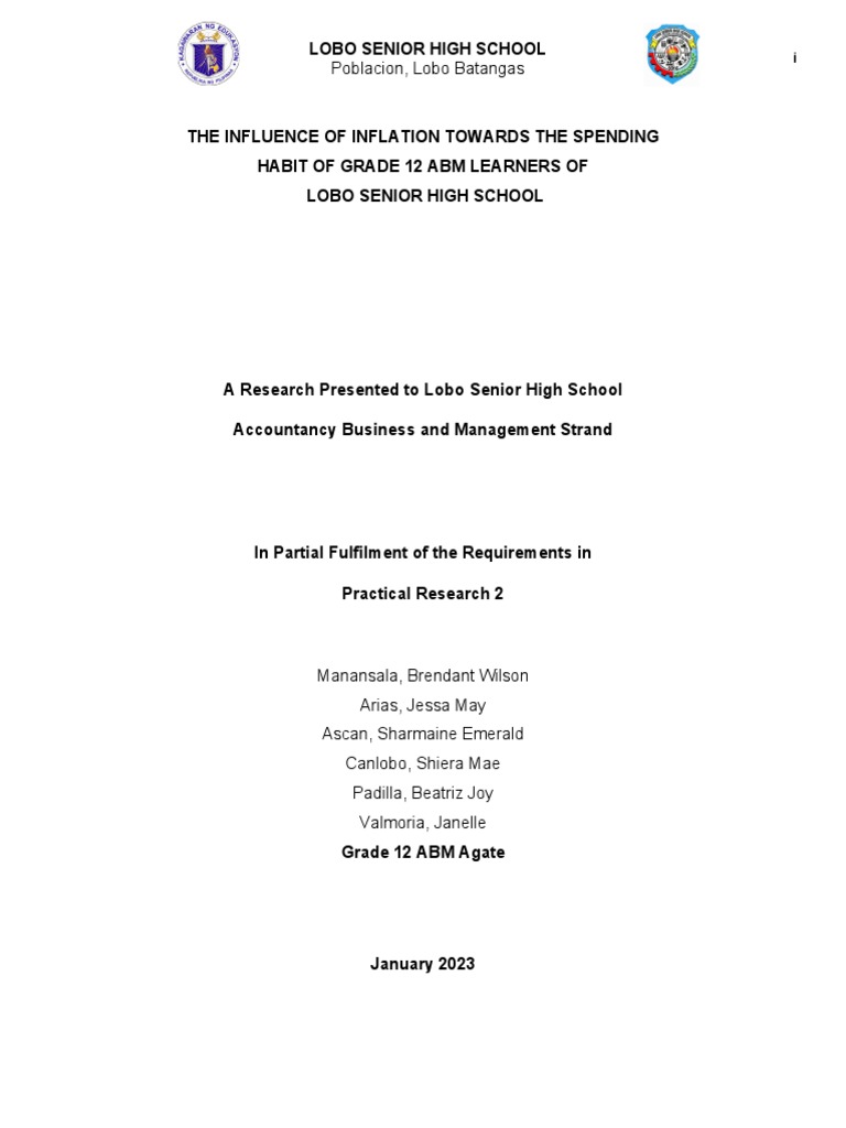 Impact of Inflation on ABM Students' Spending | PDF | Cost Of Living ...