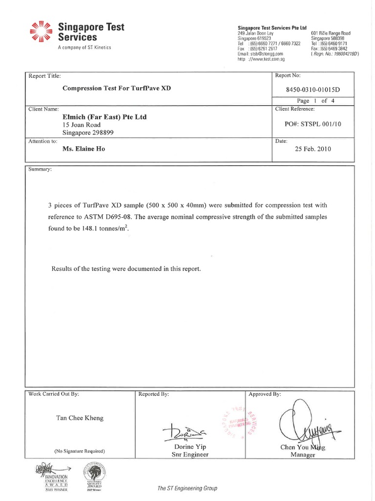 TurfPave XD Compression Test Report | PDF