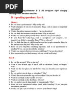 XDİAK B1 Speaking Final Exam Questions 2023 NEW