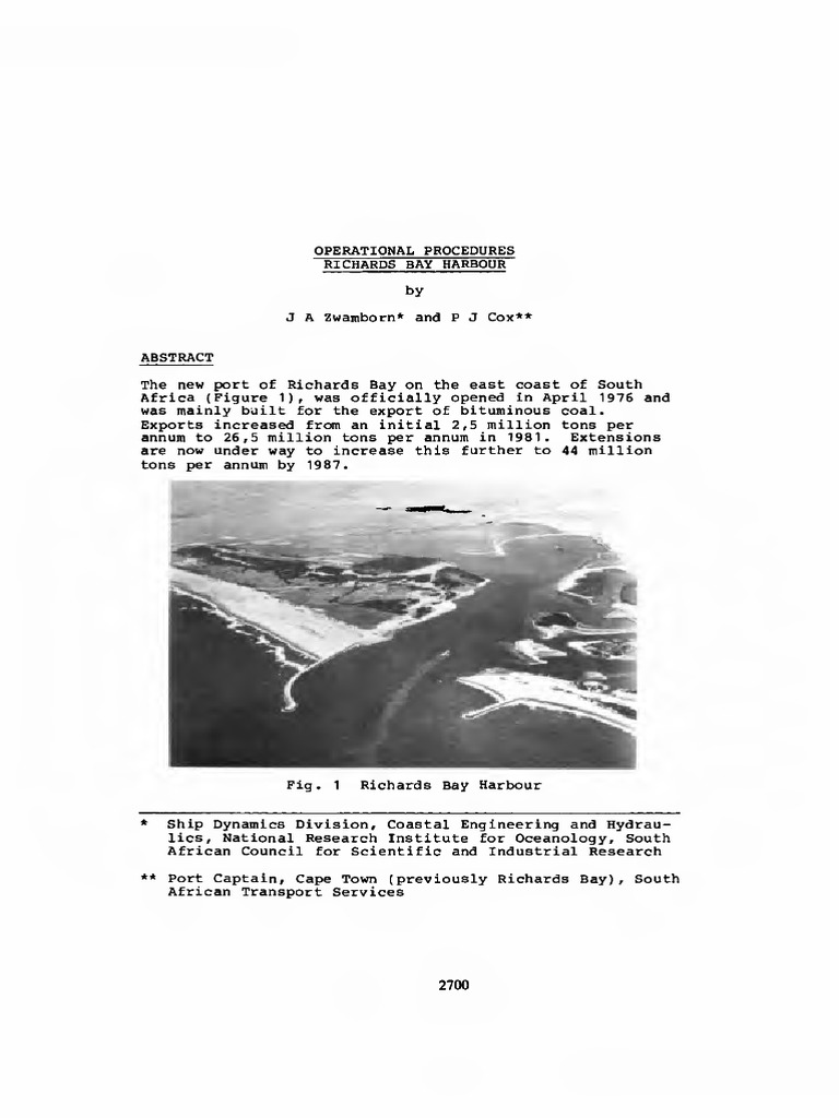 Operational Procedures for Richards Bay Harbour | PDF | Ships | Radar