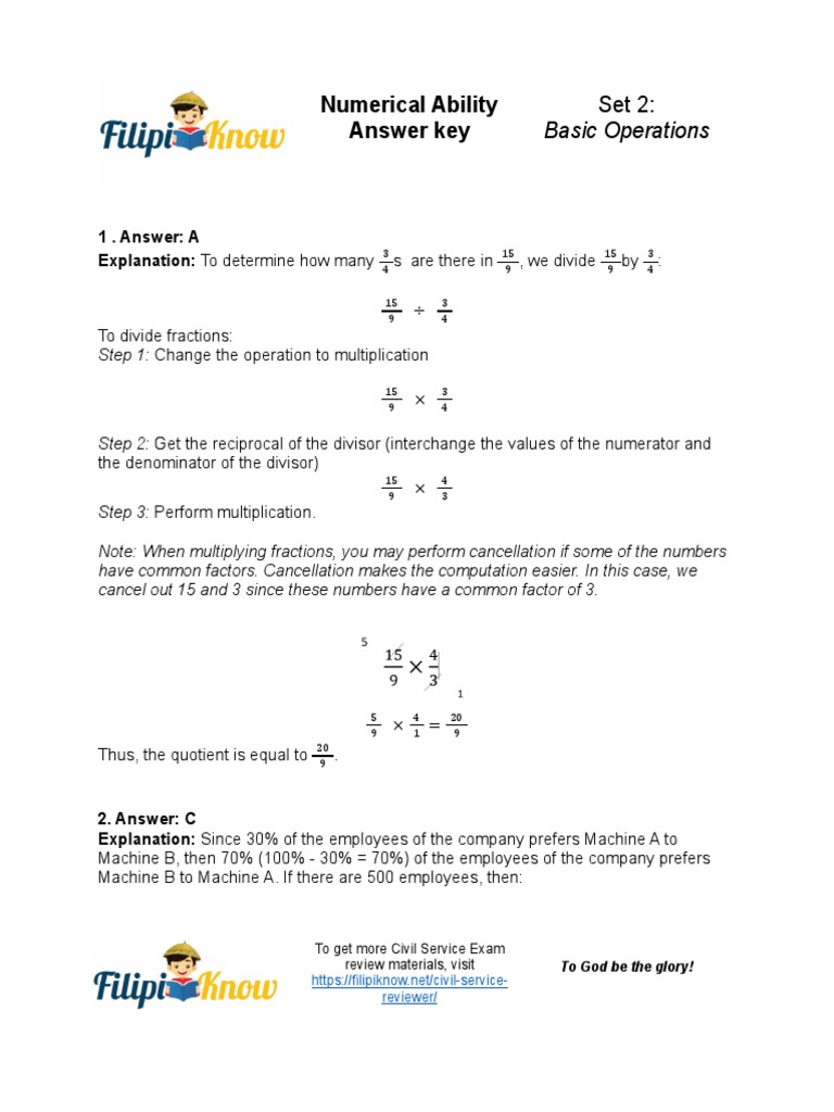 Numerical Ability Practice Questions Set 2 Answers Updated 1 | PDF ...