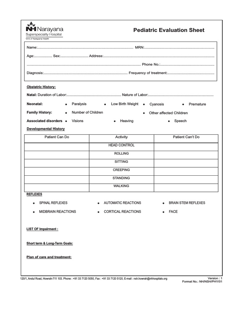 Pediatric evaluation sheet pdf epidemiology medicine