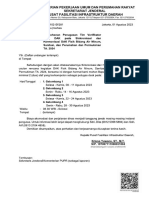 Permohonan Penugasan Tim Verifikator Balai DAK Pada Sinkronisasi Dan Harmonisasi DAK Fisik Bidang Air Minum, Sanitasi, Dan Perumahan TA 2024