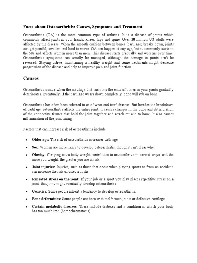 Facts About Osteoarthritis PDF Osteoarthritis Joint