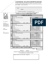 Bulletin Inscription 2023-2024 Et Conditions Générales