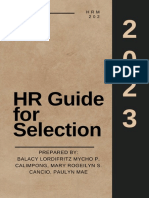 HR Selection Plan