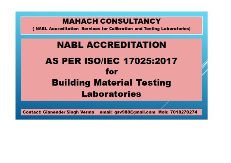 Nabl Consultancy Building Material Testing Lab PDF