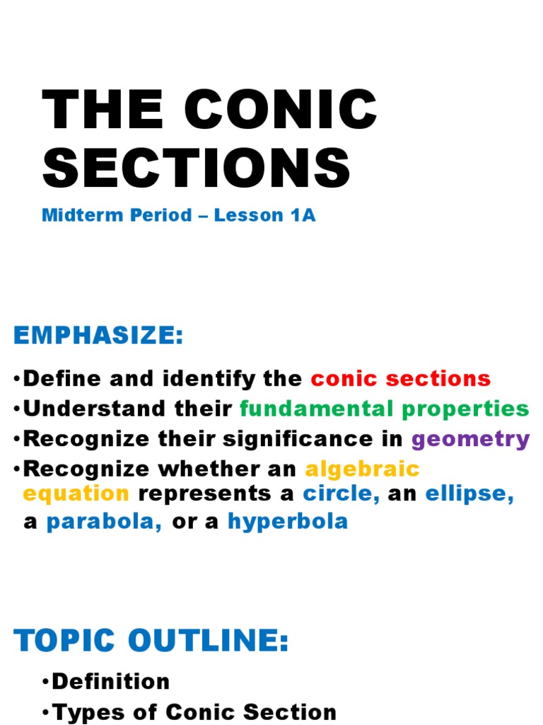 1A1B Conic Sections (Definition and Types) PDF