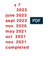 170 X 7 Feb 2022 June 2022 Sept 2022 Nov 2020 May 2021 Oct 2021 Nov 2021 Completed