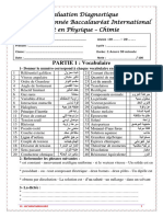 Physique Chimie 1er Bac Evaluation Diagnostique 1