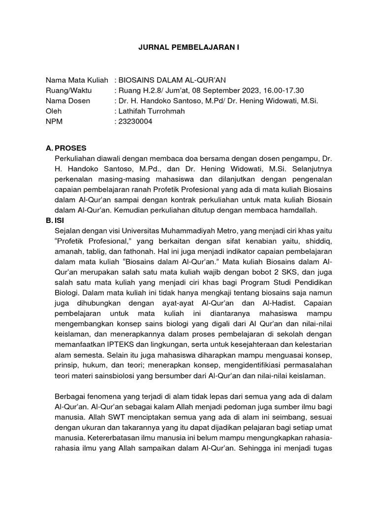 Jurnal Pembelajaran I Pdf