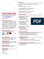 Sample Resume Format - BE