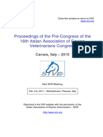Proceedings of The Pre-Congress of The 16th Italian Association of Equine Veterinarians Congress