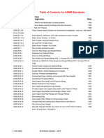 Table of Contents For ASME Standrds