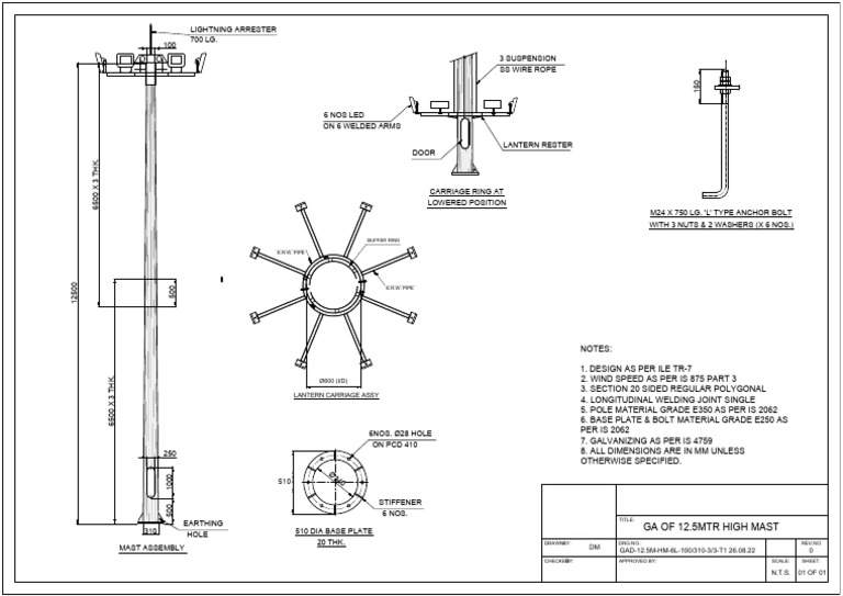 12.5m High Mast Lighting Design | PDF | Building Engineering ...