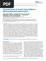 Systematic Review of Security Vulnerabilities in Ethereum Blockchain Smart Contract