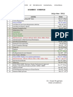 Academic Schedule July Dec 2011