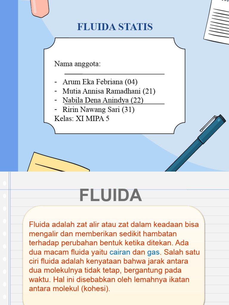 Materi Fluida Statis dan Aplikasinya | PDF | Sains & Matematika