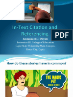 In Text Citation and Referencing