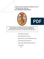 Integral de Henstock-Kurzweil: Universidad Nacional de San Antonio Abab Del Cusco Facultad de Ciencias