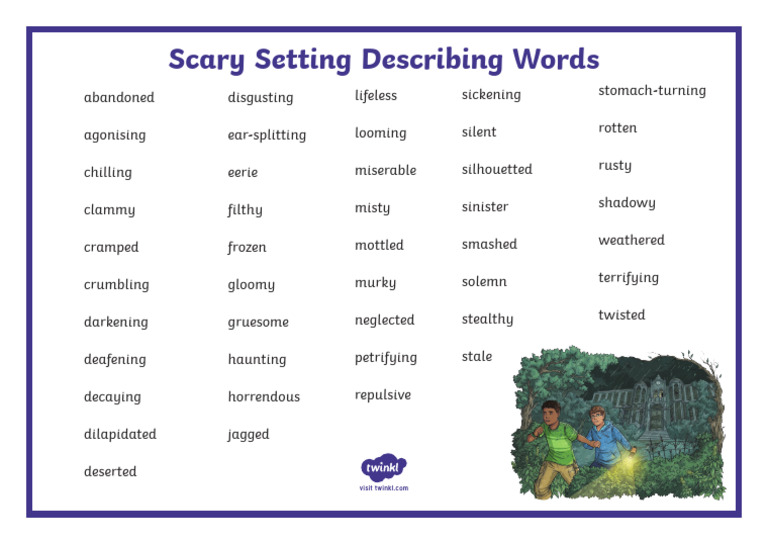 t2 or 314 Scary Setting Describing Word Mat | PDF | Law | Art