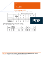 Grade Thresholds - June 2023: Cambridge O Level English Language (1123)