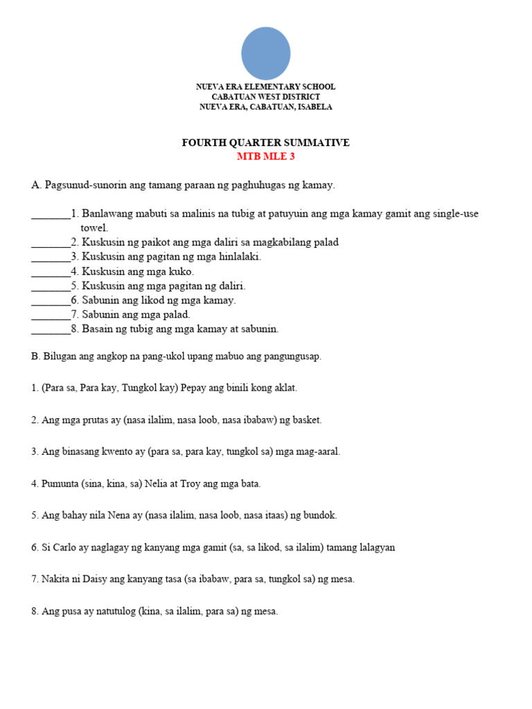 MTB q4 Summative | PDF