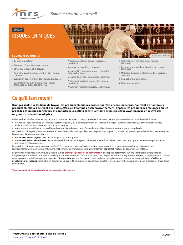 Prévention des Risques Chimiques au Travail | PDF | Risque | Chimie