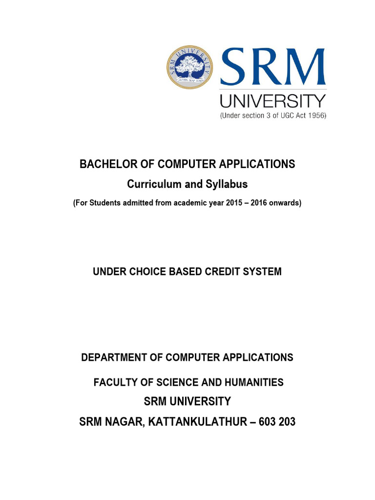 Bca Curriculum and Syllabus 2015 2016 | PDF | C++ | Equations
