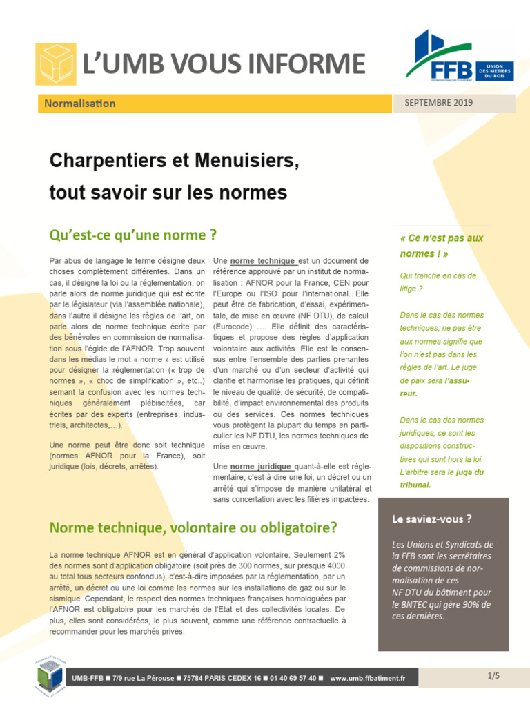 Normes techniques et juridiques en construction | PDF | Code de la ...
