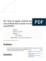 How to Apply Vertical and Circumferential Nozzle Movement in AutoPIPE