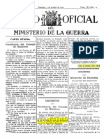 Diario Oficial Ministerio de La Guerra Domingo 7 de Octubre de 1934
