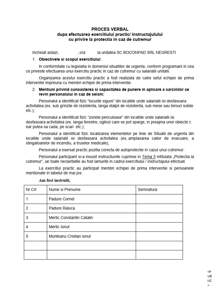 PV Exercitii Bun de Listta | PDF