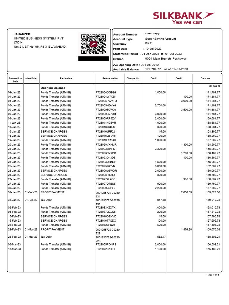 AccountStatement 00042001255722 PDF Wire Transfer Debit Card