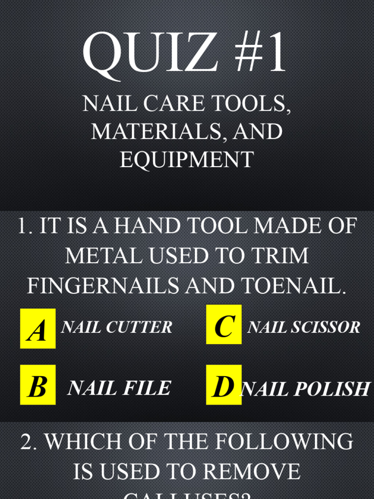Nail Care Tools Quiz PDF