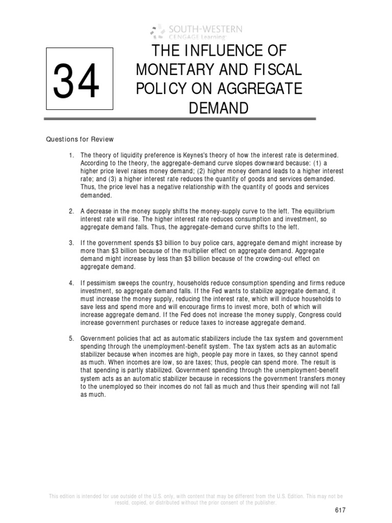 Fiscal and Monetary Policy Effects on Demand | PDF | Fiscal Multiplier ...