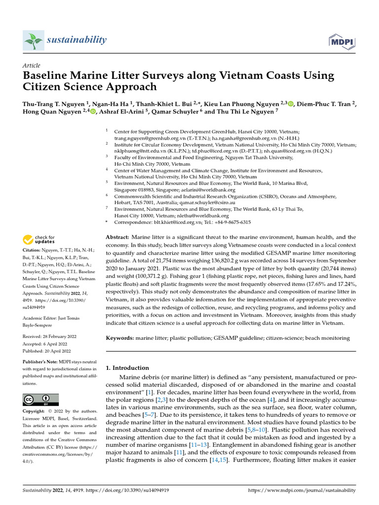 Paper - 2022 - Baseline Marine Litter Survey 123 | Download Free PDF ...