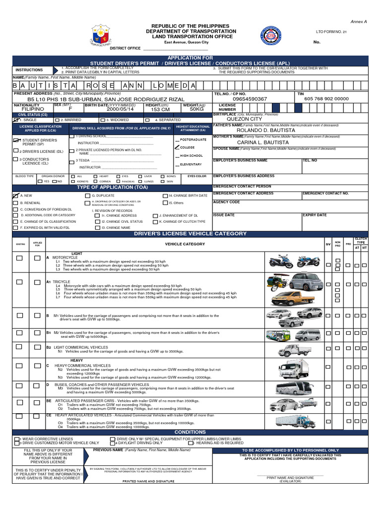 Apl Form V3 Pdf Traffic Transport