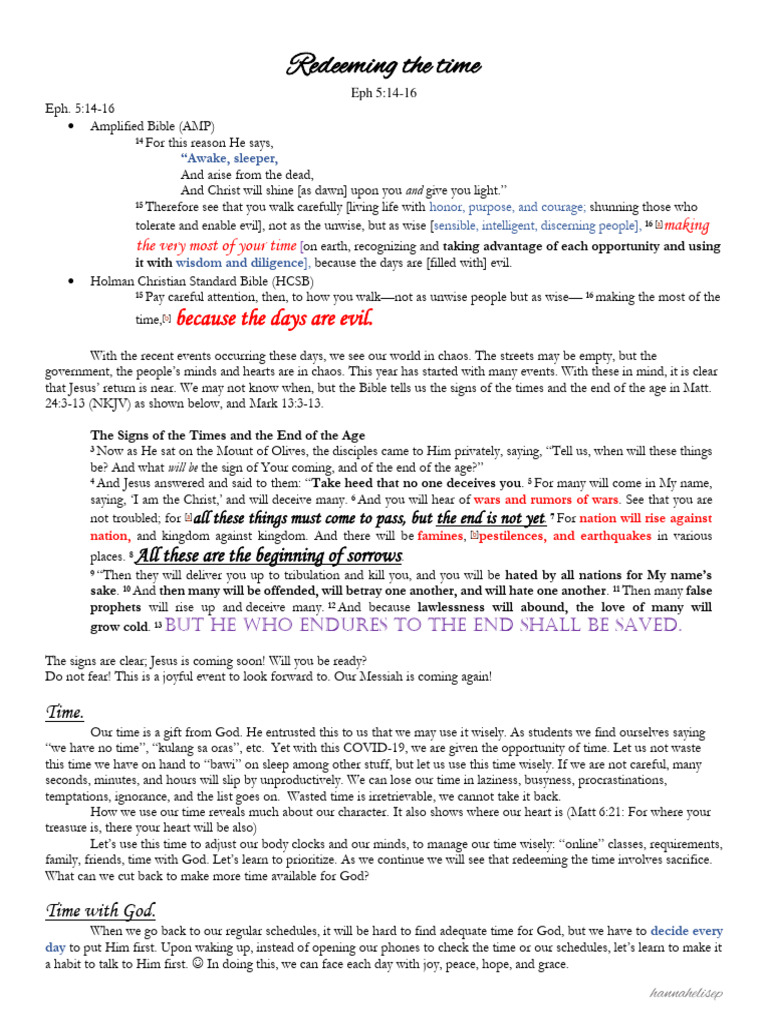 Redeeming the time pdf jesus prayer