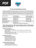 Pool and Spa Maintenance Contract