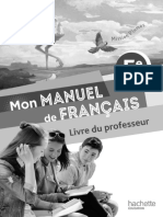 Livre Du Professeur - 5ème - Cycle 4 - Mon Manuel de Francais - Hachette EDUCATION