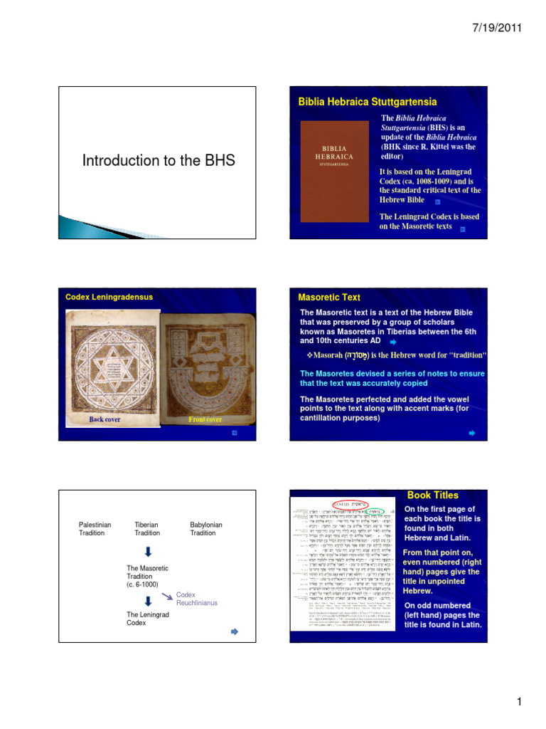 Intro BHS | PDF | Chapters And Verses Of The Bible | Hebrew Bible