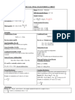 Introductory Statistics Formulas and Tables