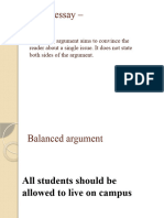 Argument Essay - Balanced