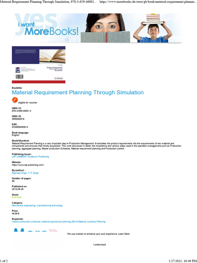 Material Requirement Planning Through Simulation | PDF | Software