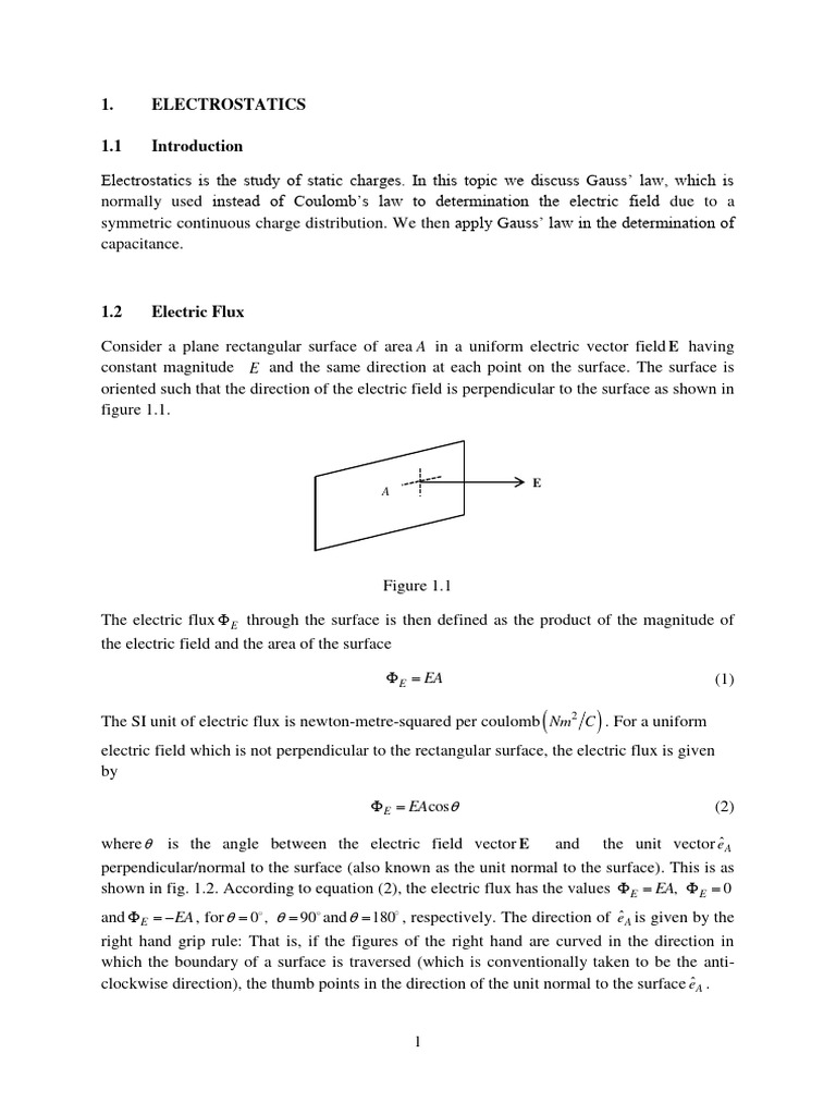 Mechanics Lecture Notes | PDF | Electric Field | Flux